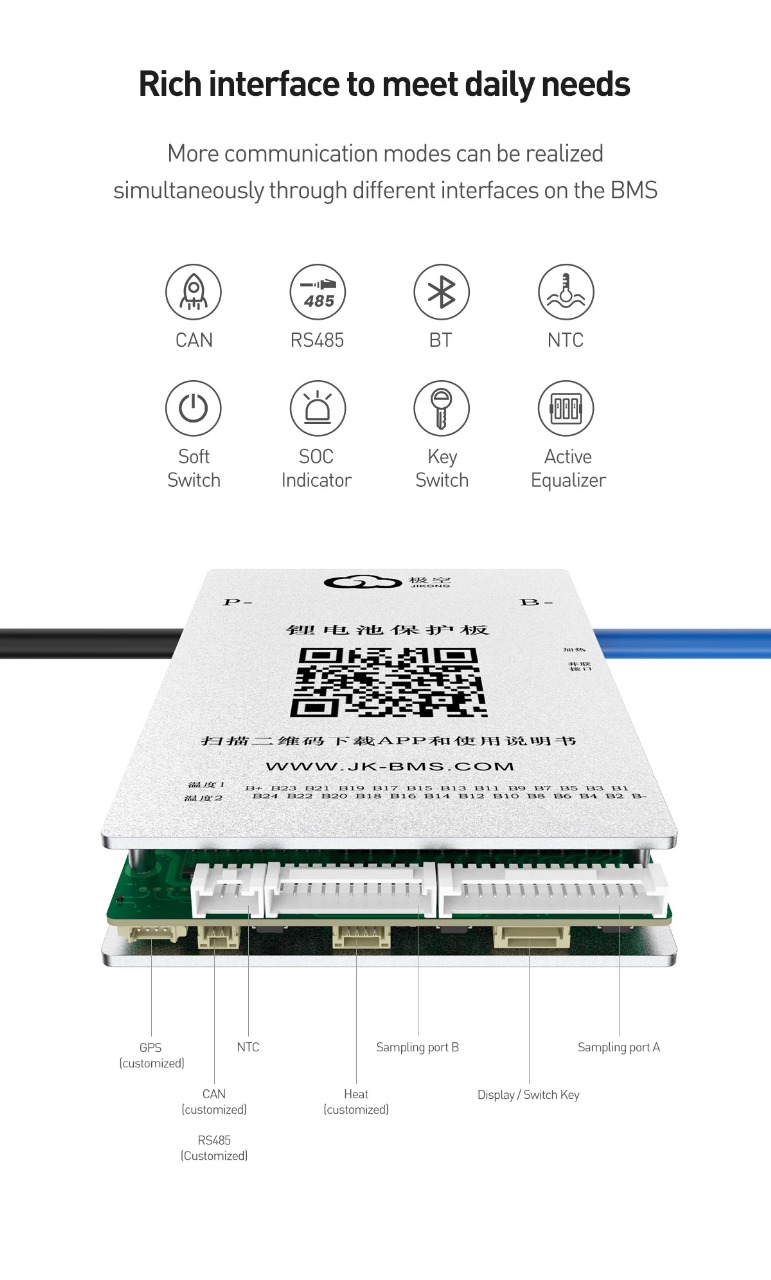 JK BMS 8S - 20S 100A BD4A20S10PH (Bluetooth App)