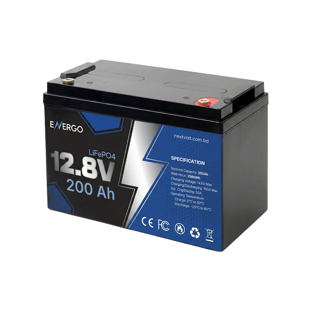 ENERGO 12V 200Ah LiFePO4 Battery (CALB Cell + Daly Smart BMS)
